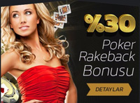 %30 poker rakeback bonusu al�n!